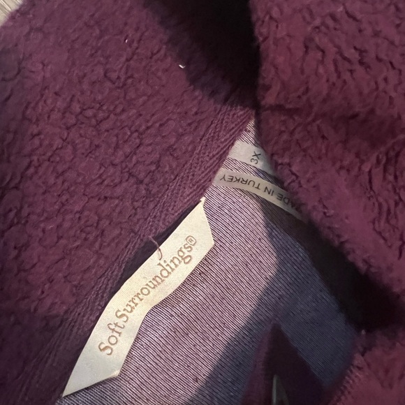 Soft Surroundings Fleece Cuddle Pullover Plus Size 3X Purple Style 29906 - Picture 3 of 5